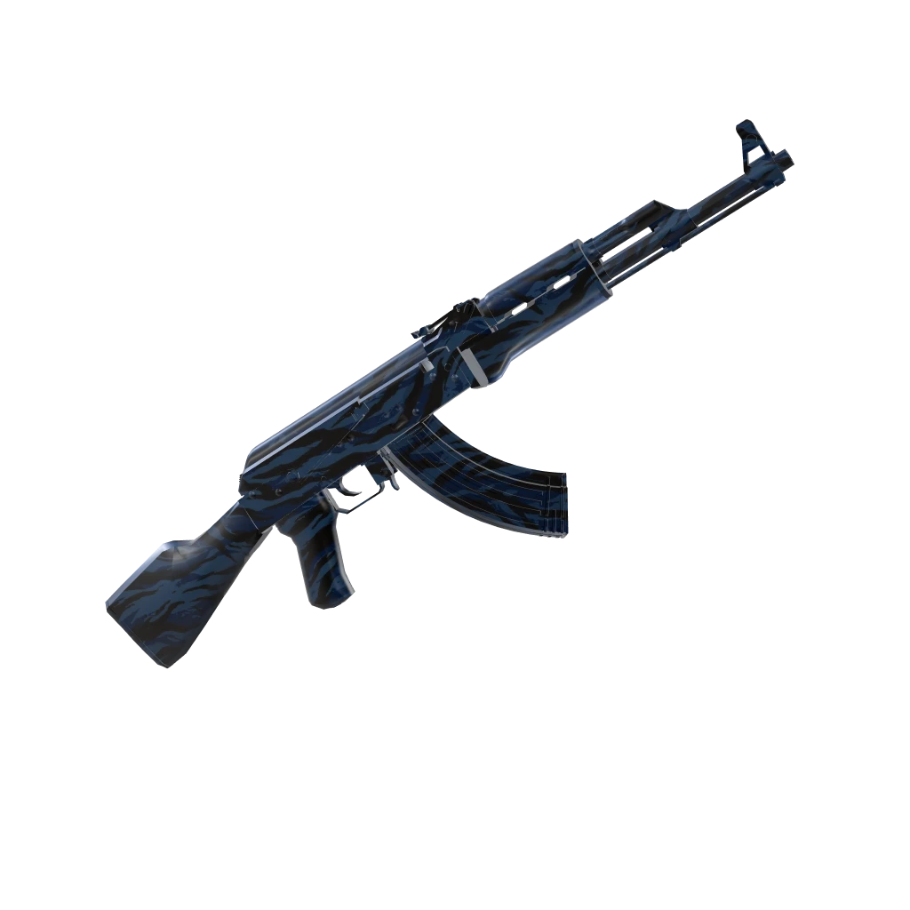 Blue Tiger camo on an AK-47