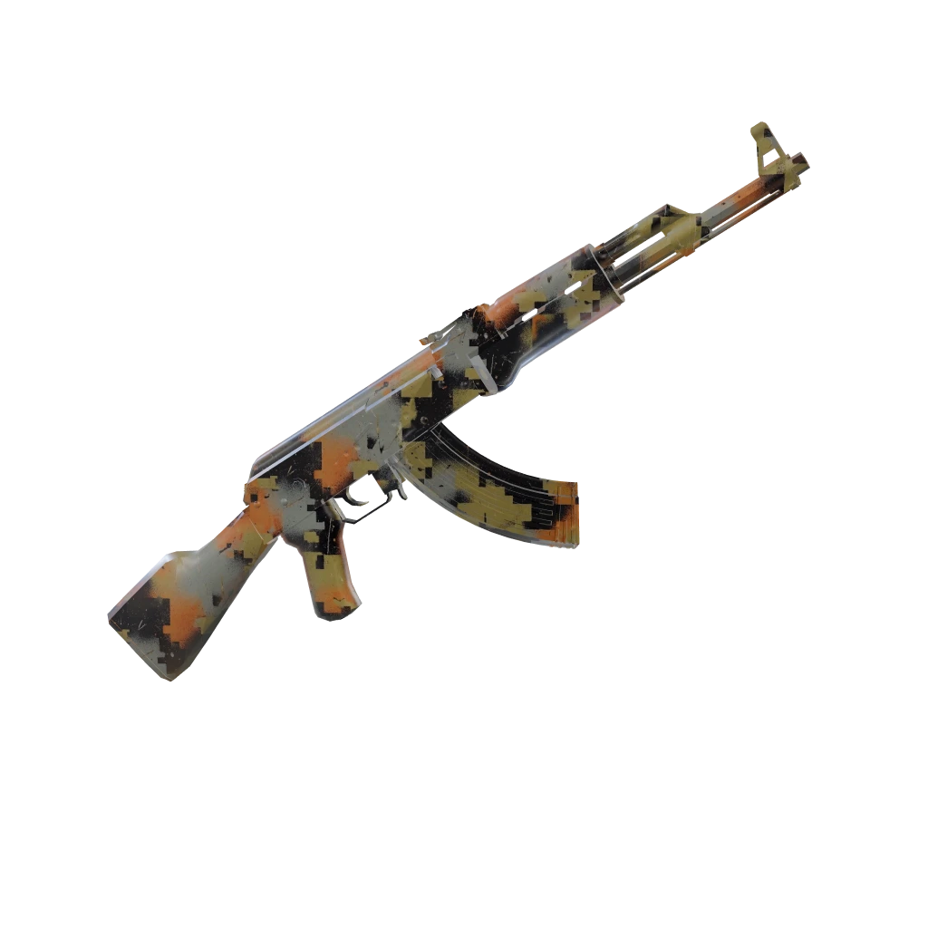 Digital Fall camo on an AK-47
