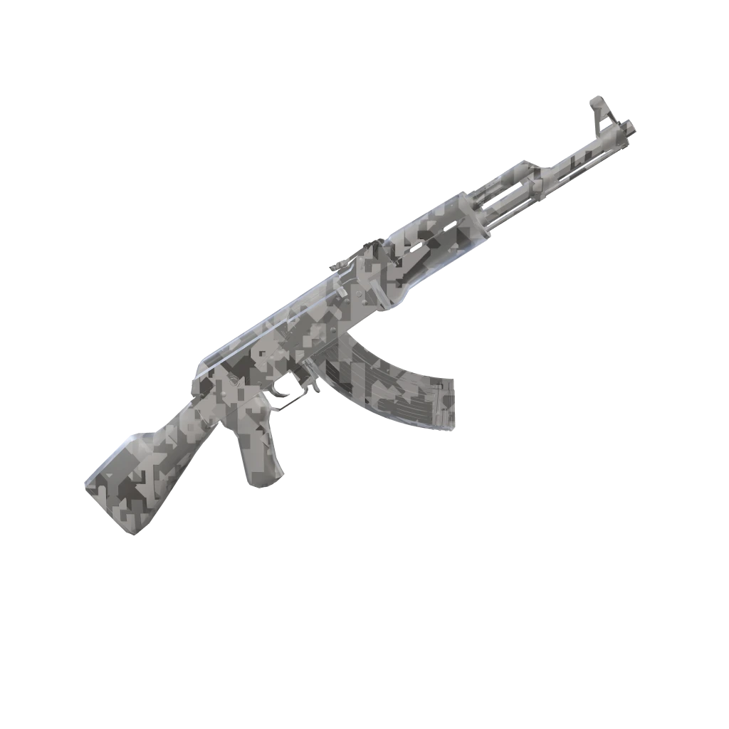 Fractal Snow camo on an AK-47