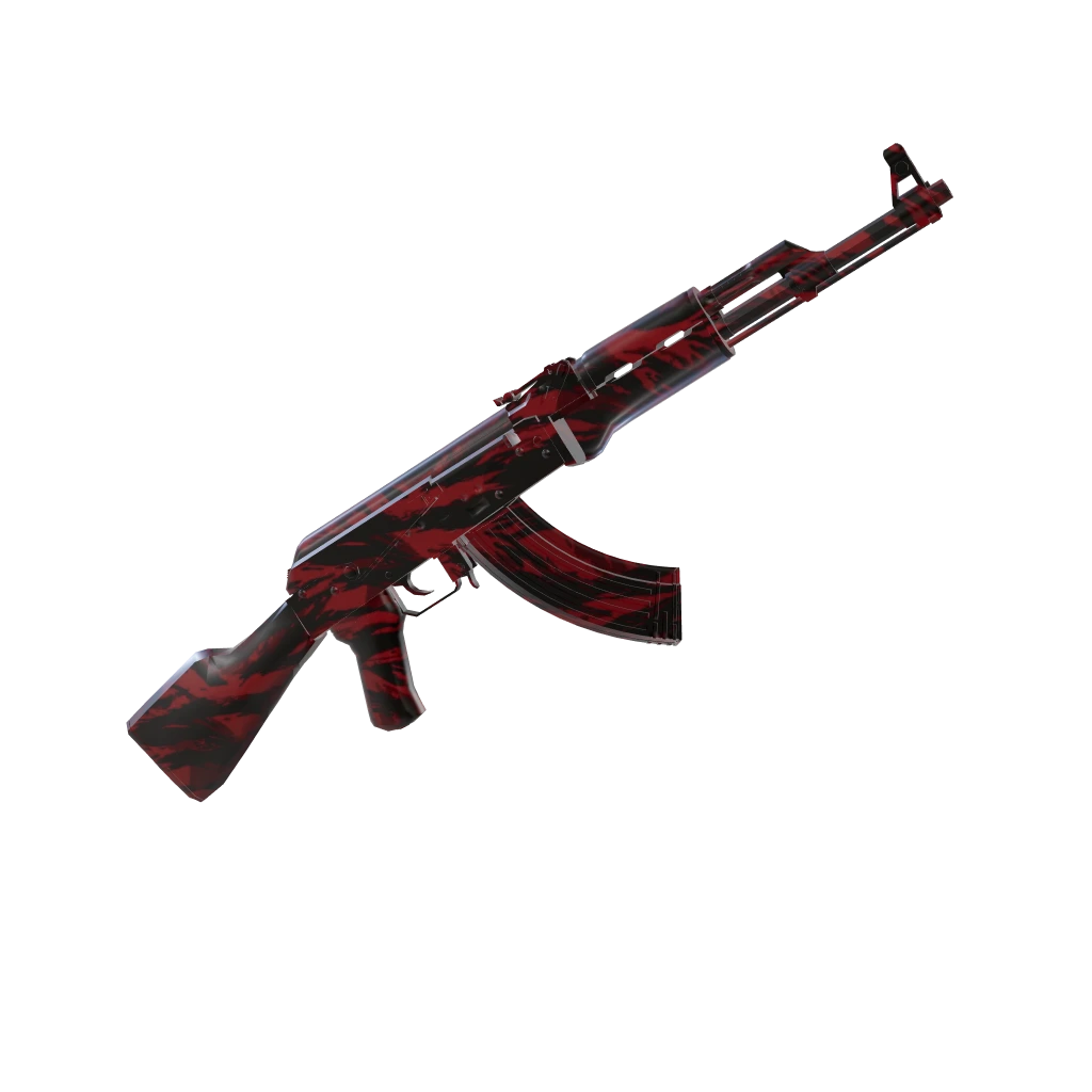 Red Tiger camo on an AK-47