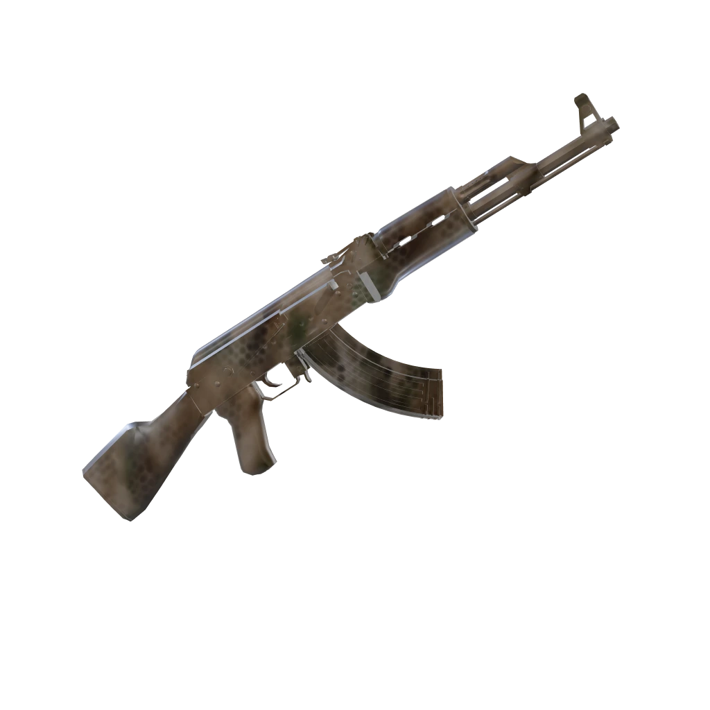 Shed camo on an AK-47