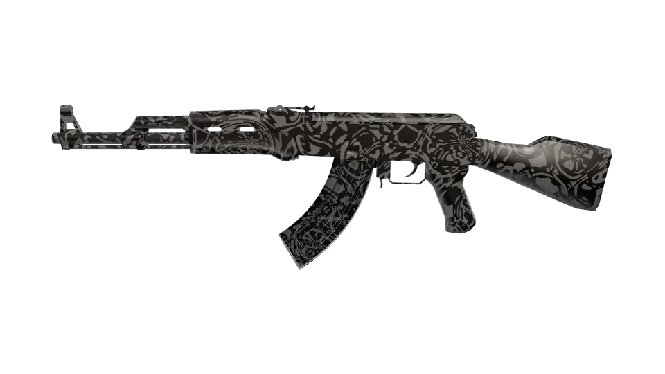 Blackwell camo on an AK-47, side view