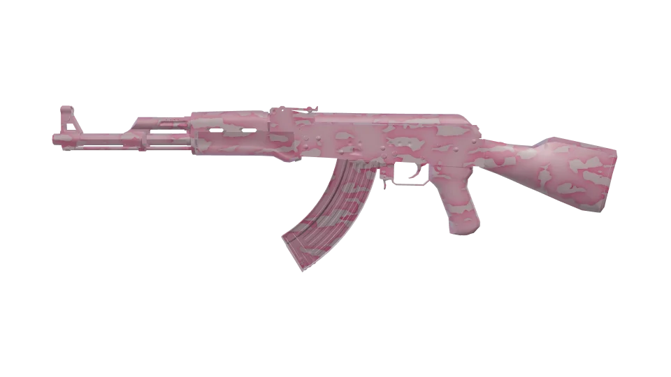 Bubblegum Ops camo on an AK-47, side view