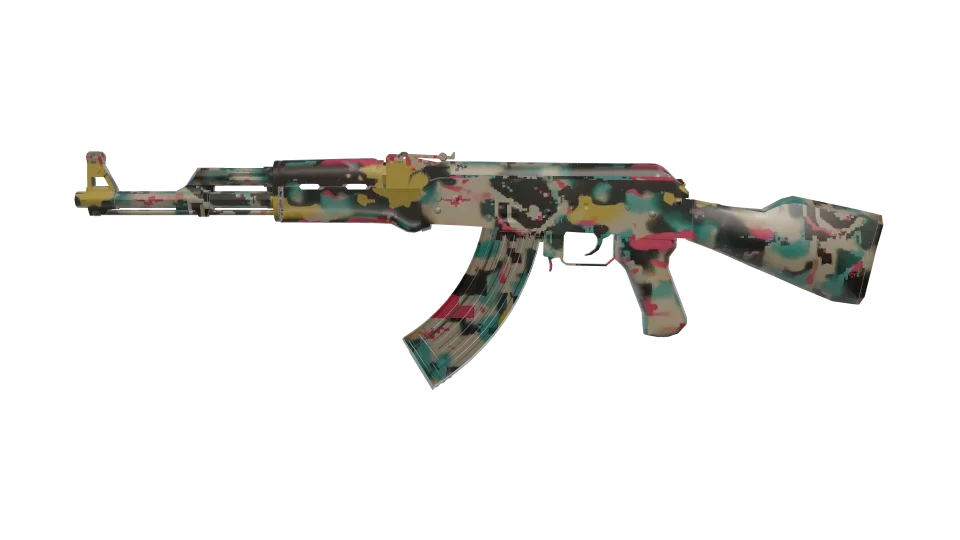 Chemical Remix camo on an AK-47, side view