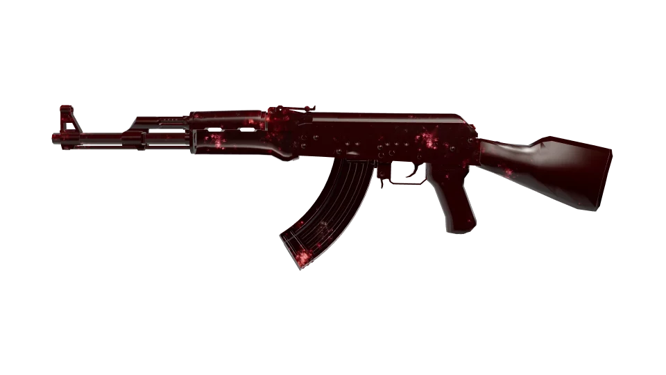 Chiral camo on an AK-47, side view