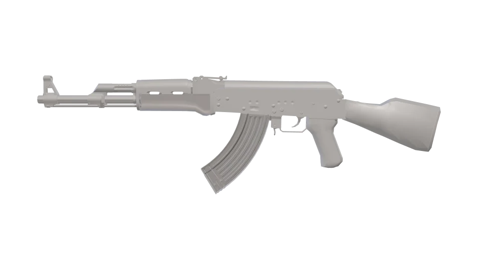 Dark Tan camo on an AK-47, side view