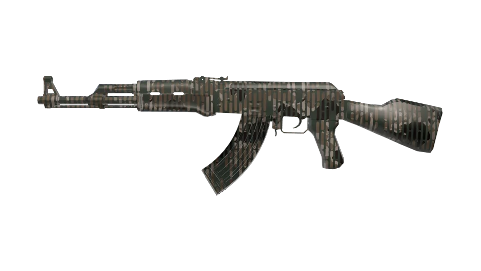 Desert Tactics camo on an AK-47, side view
