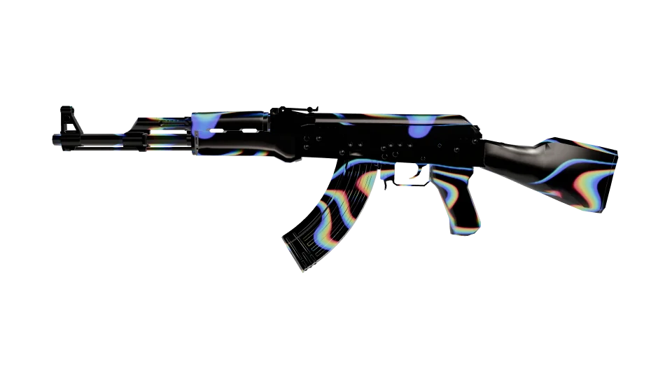 Divergence camo on an AK-47, side view