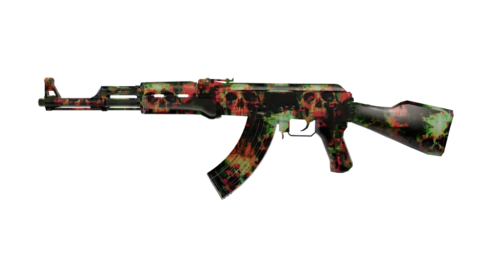 Dread Plague camo on an AK-47, side view