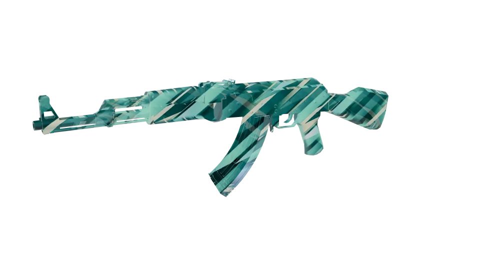 Empyros camo on an AK-47, front three-quarter view