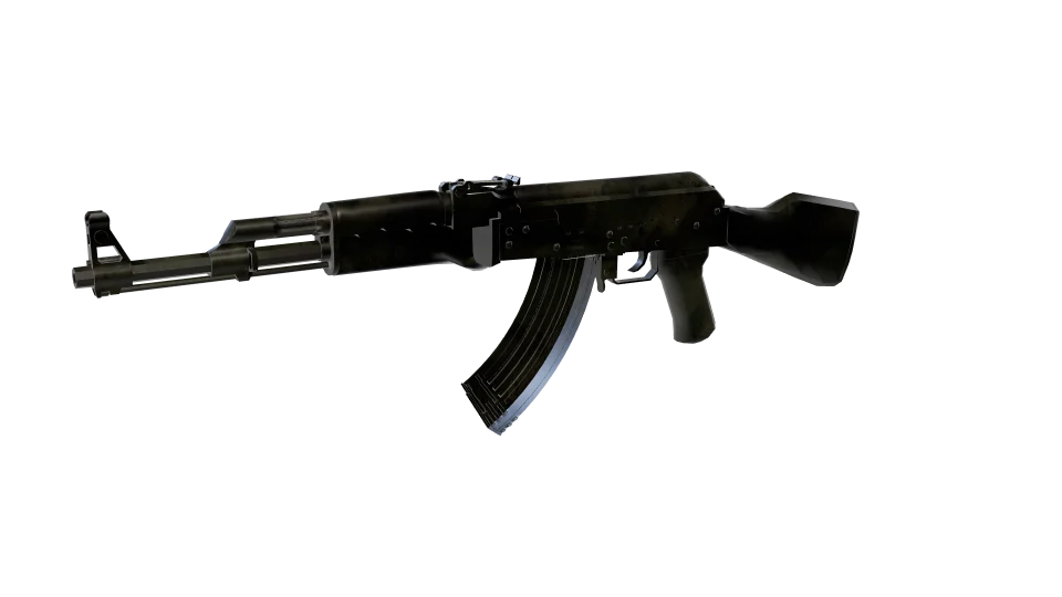 Faction Nk 01 camo on an AK-47, front three-quarter view