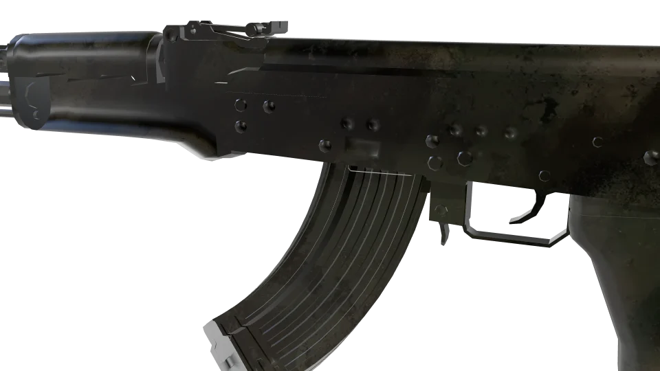 Faction Nk 01 camo on an AK-47, close-up of the receiver and magazine