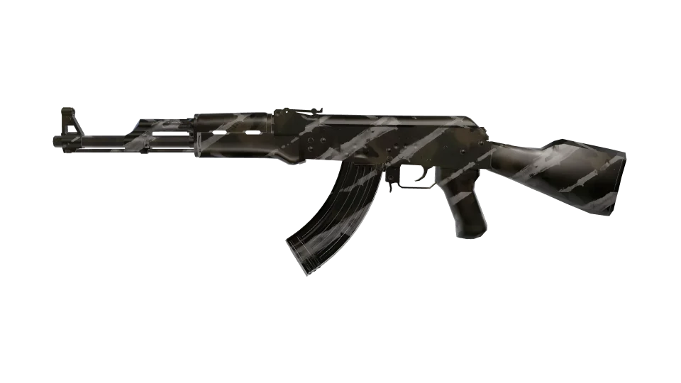 Faction Nk 02 camo on an AK-47, side view