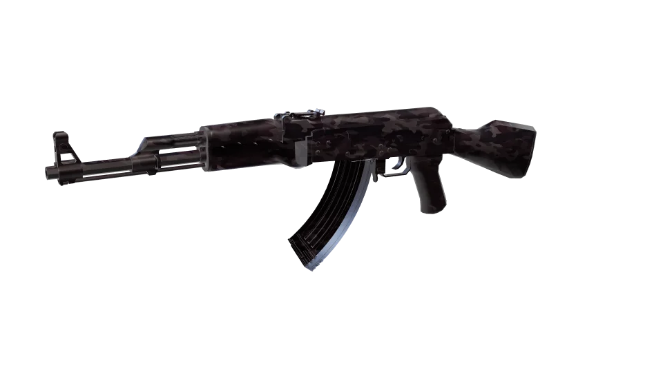 Faction Nk 03 camo on an AK-47, front three-quarter view