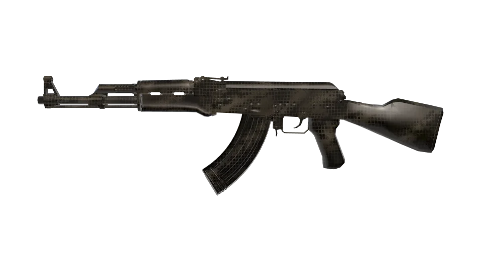 Fungal Grid camo on an AK-47, side view