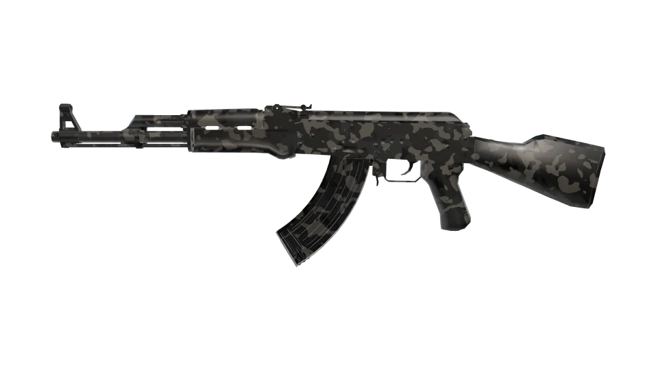 Ghast camo on an AK-47, side view