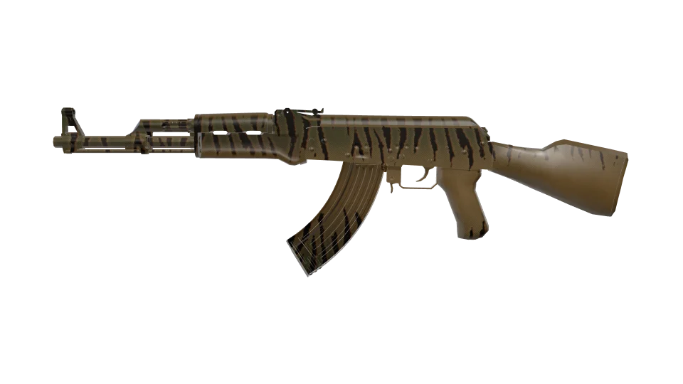 Grazer camo on an AK-47, side view