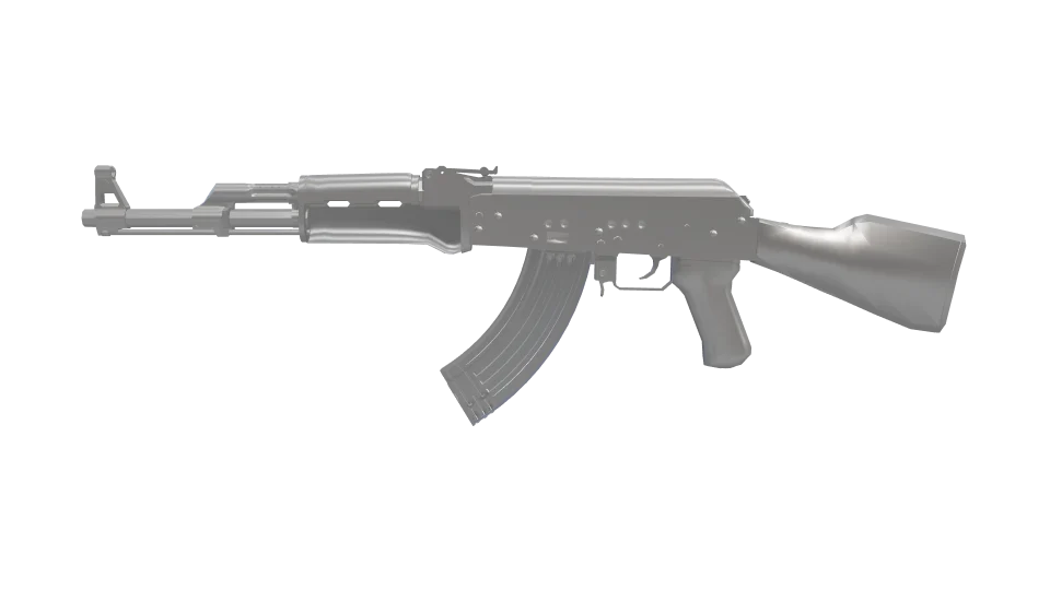 Gunmetal camo on an AK-47, side view