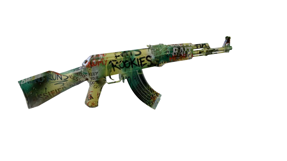 HAJIN 2 camo on an AK-47, rear three-quarter view