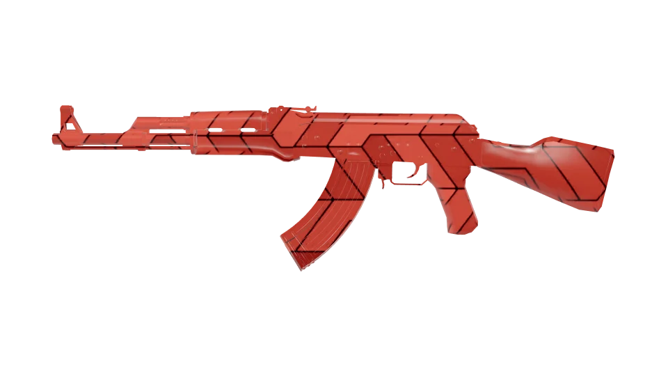 Harmonic Break camo on an AK-47, side view