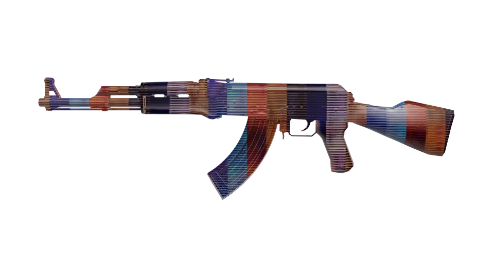 Hidden 04 camo on an AK-47, side view