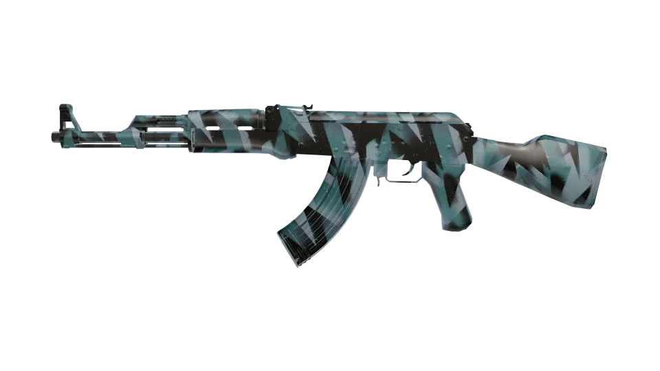 Ice Sheer camo on an AK-47, side view