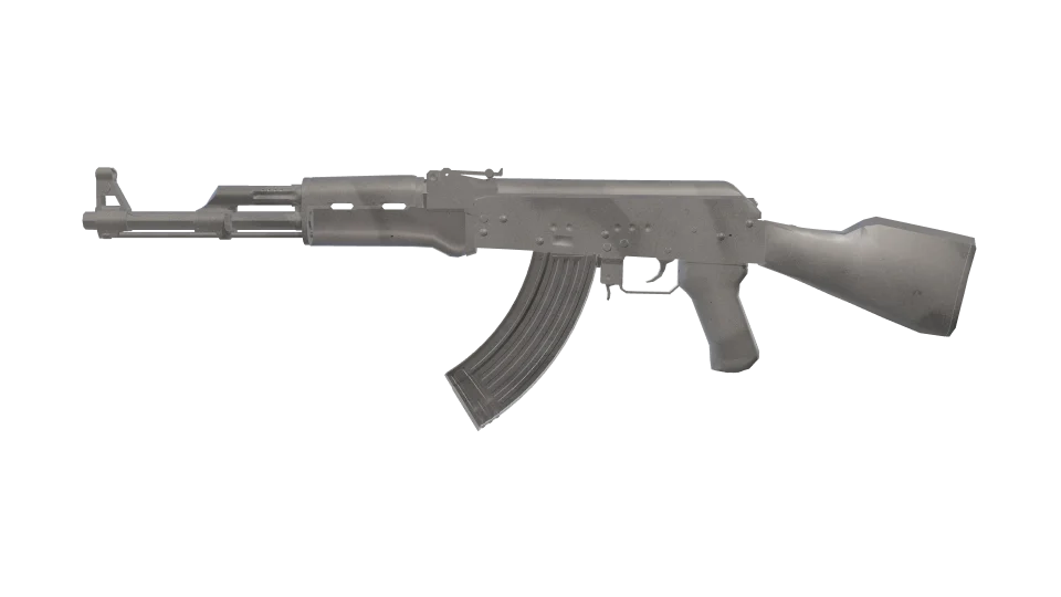 Ice Storm camo on an AK-47, side view