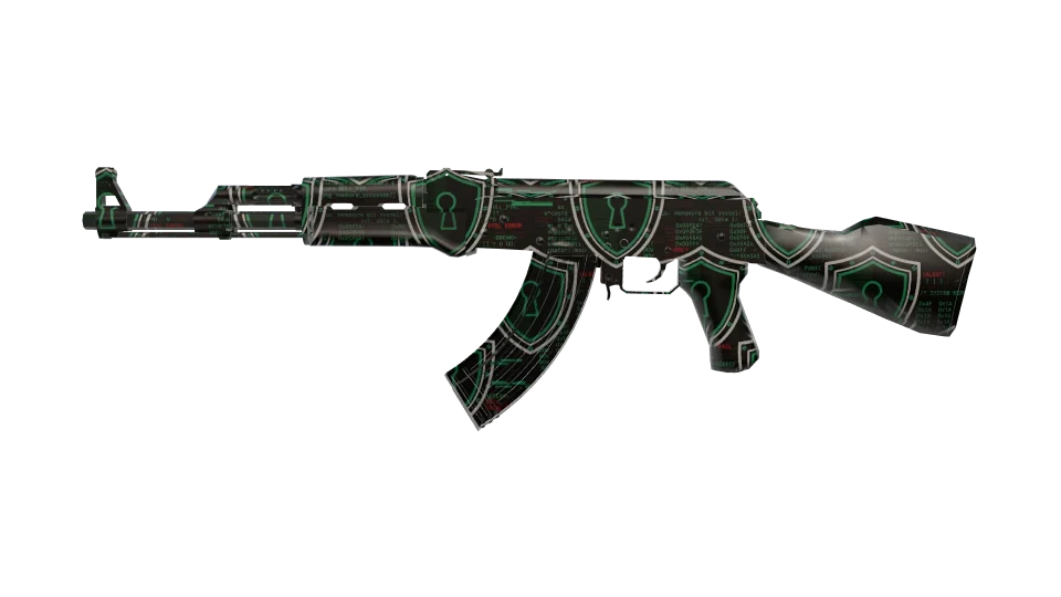 Locked Down camo on an AK-47, side view