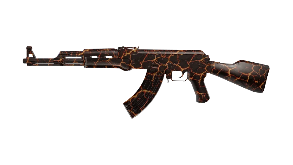 Magma Ire camo on an AK-47, side view