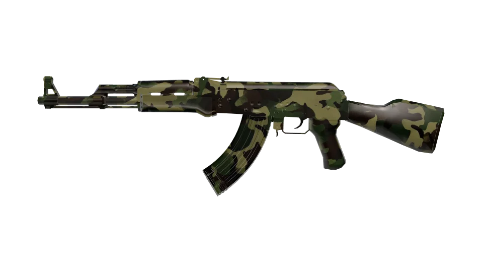 Mangrove camo on an AK-47, side view