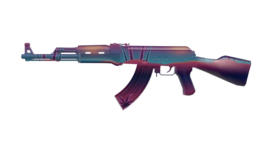 Miami camo on an AK-47, side view