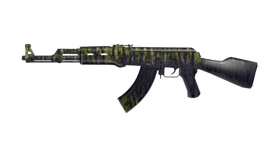Mosswood camo on an AK-47, side view