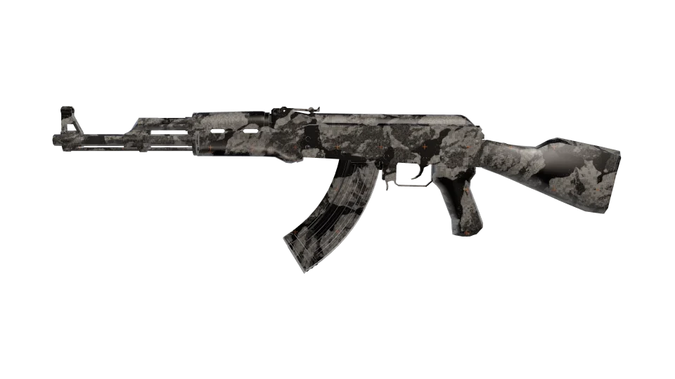 Night Ops camo on an AK-47, side view