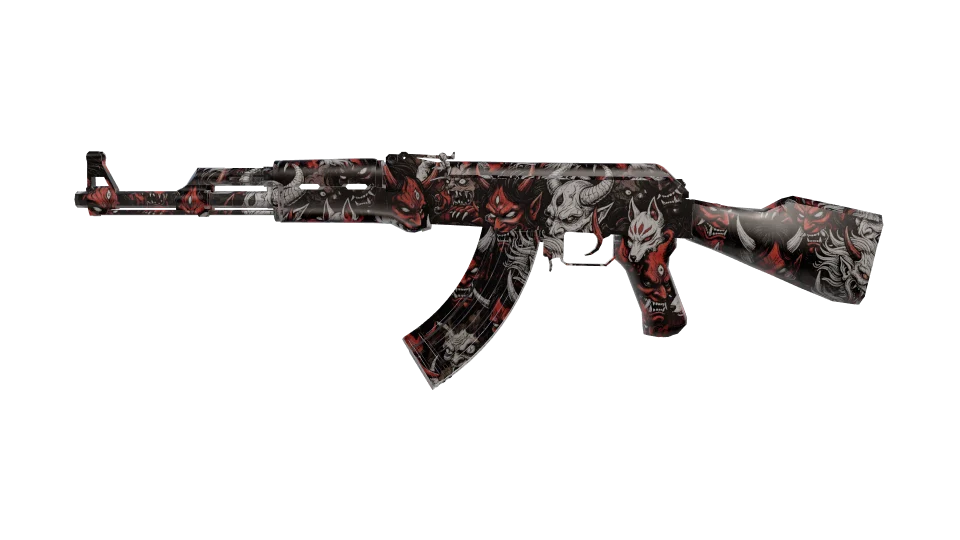 Oni camo on an AK-47, side view