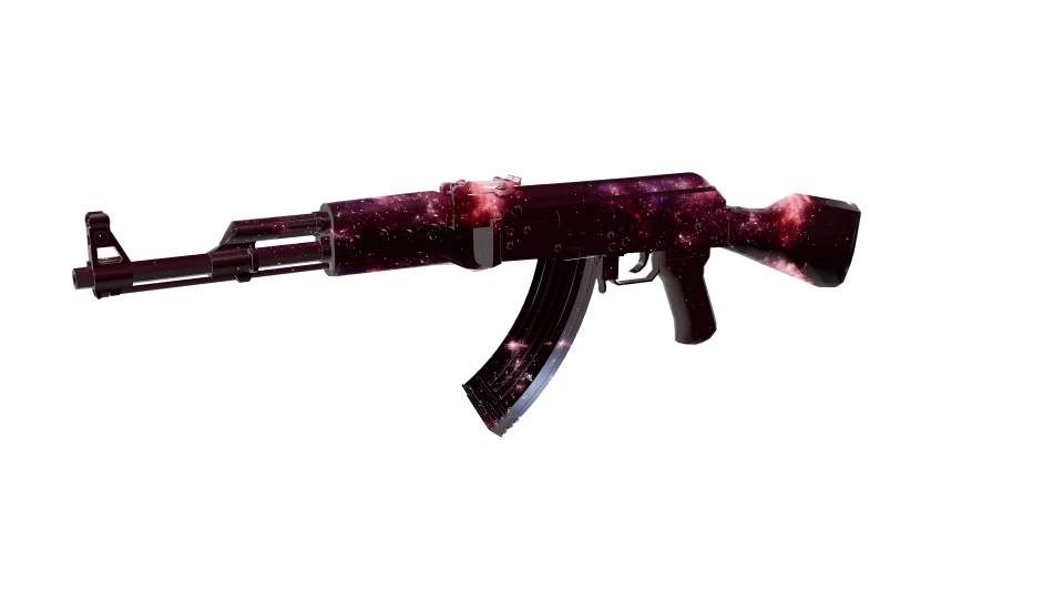 Orion Reforged camo on an AK-47, front three-quarter view