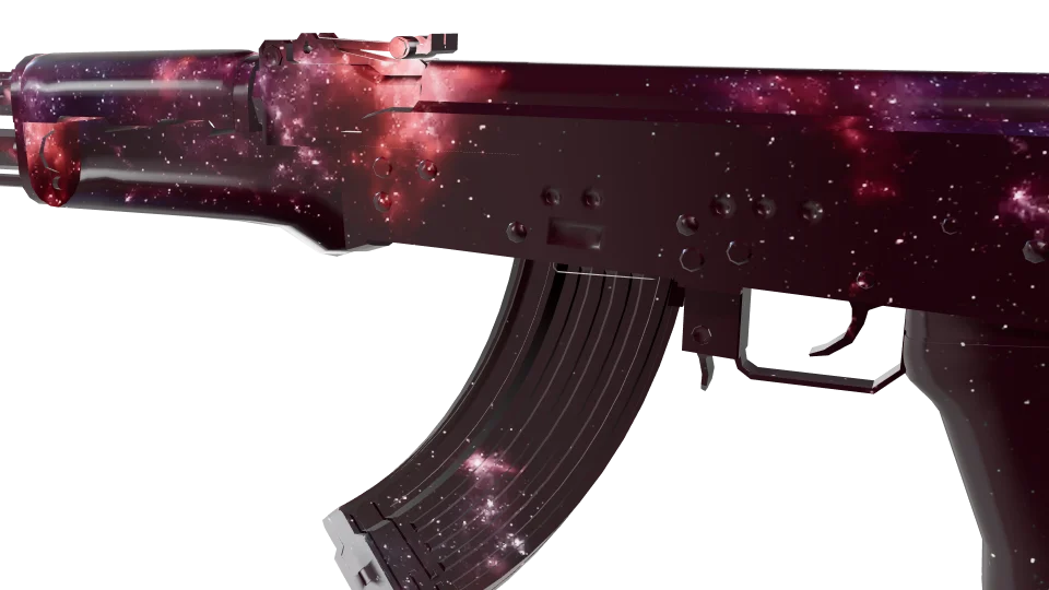 Orion Reforged camo on an AK-47, close-up of the receiver and magazine