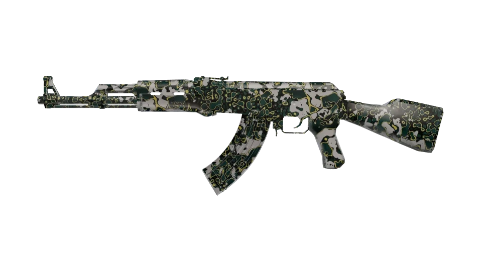 Outcrop camo on an AK-47, side view