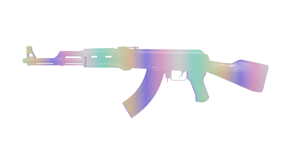 Parallax camo on an AK-47, side view
