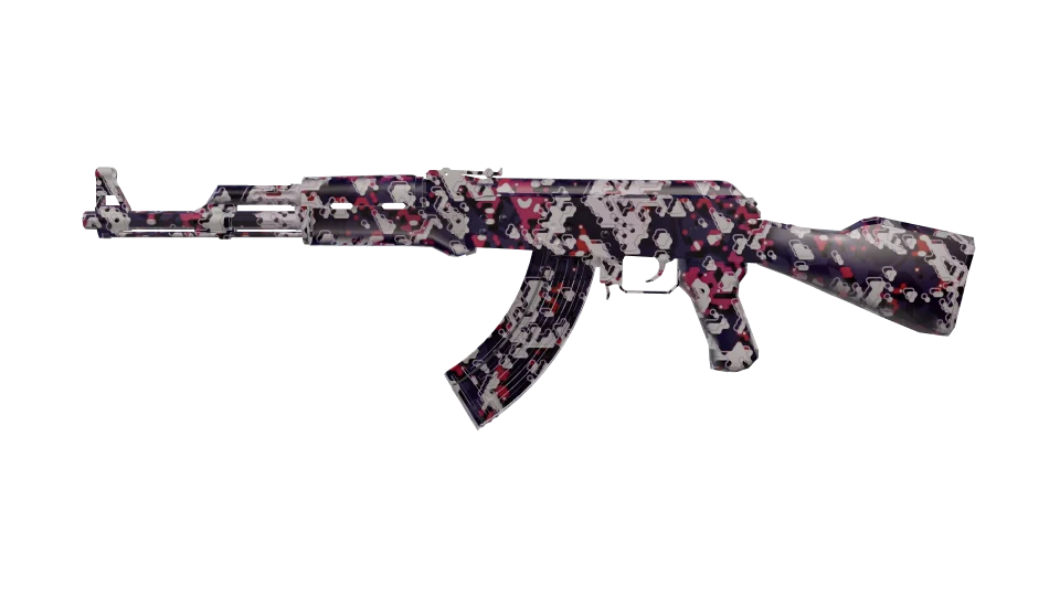 Phantom Flux camo on an AK-47, side view
