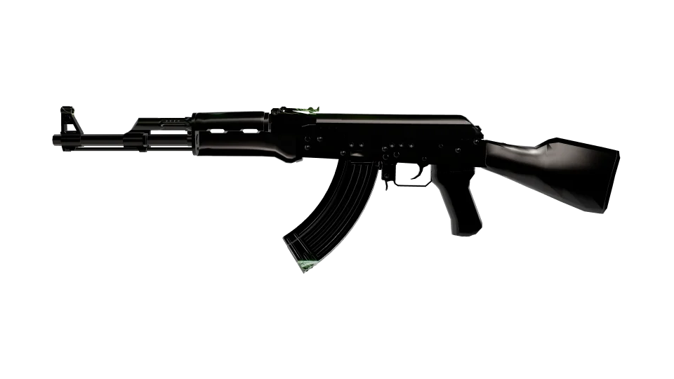 Pyroclast Cascade camo on an AK-47, side view