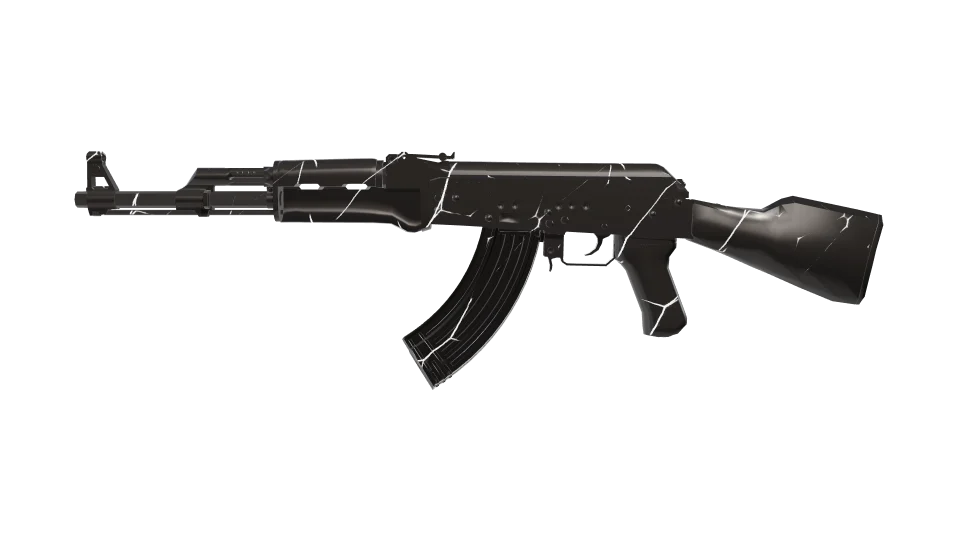 Pyroclast camo on an AK-47, side view