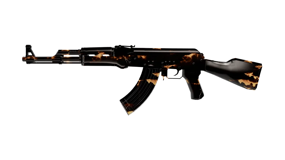 Ripple Tide camo on an AK-47, side view