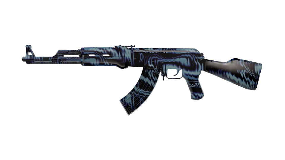 Ripplewave camo on an AK-47, side view