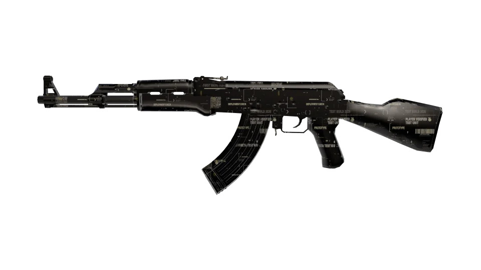 Special 01 camo on an AK-47, side view