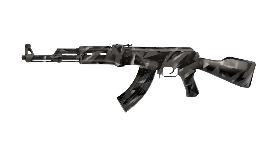 Splinter Rock camo on an AK-47, side view
