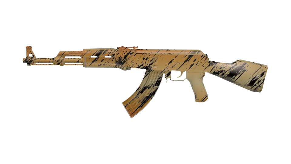 Sunburn camo on an AK-47, side view