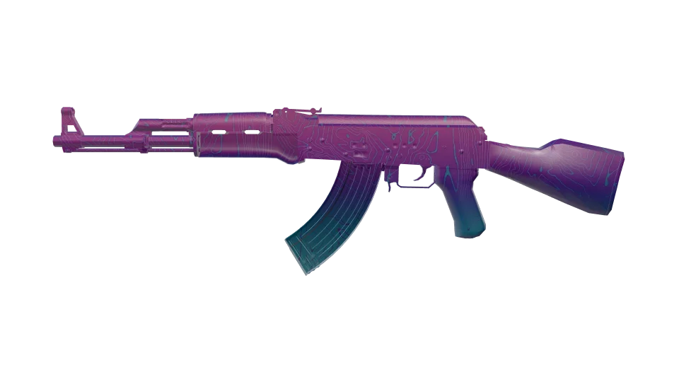 Sunset Tropic camo on an AK-47, side view