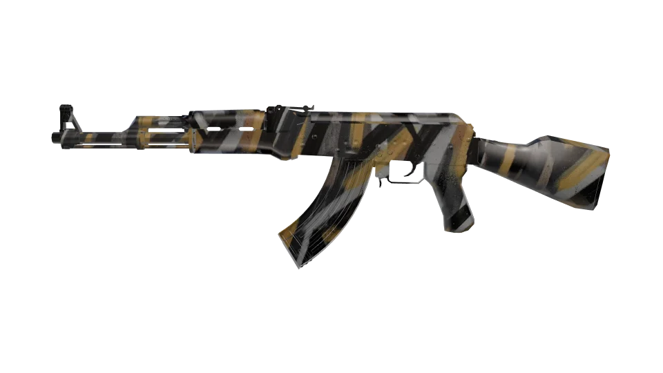Tectonic camo on an AK-47, side view