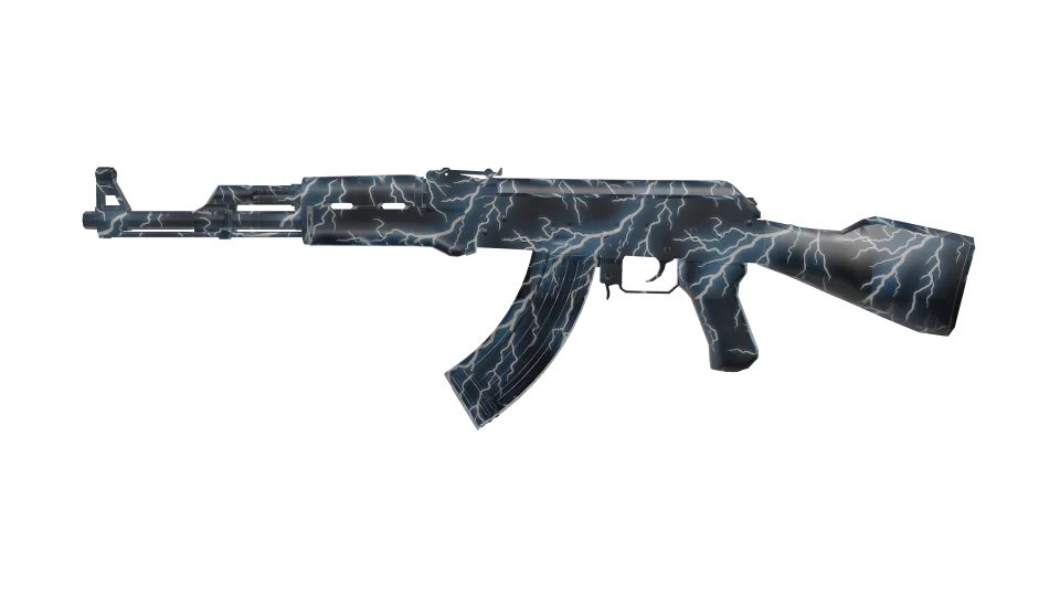 Thunderhead camo on an AK-47, side view