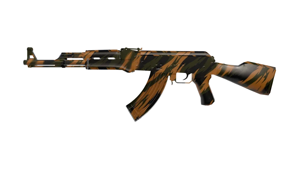Tiger Swipe camo on an AK-47, side view